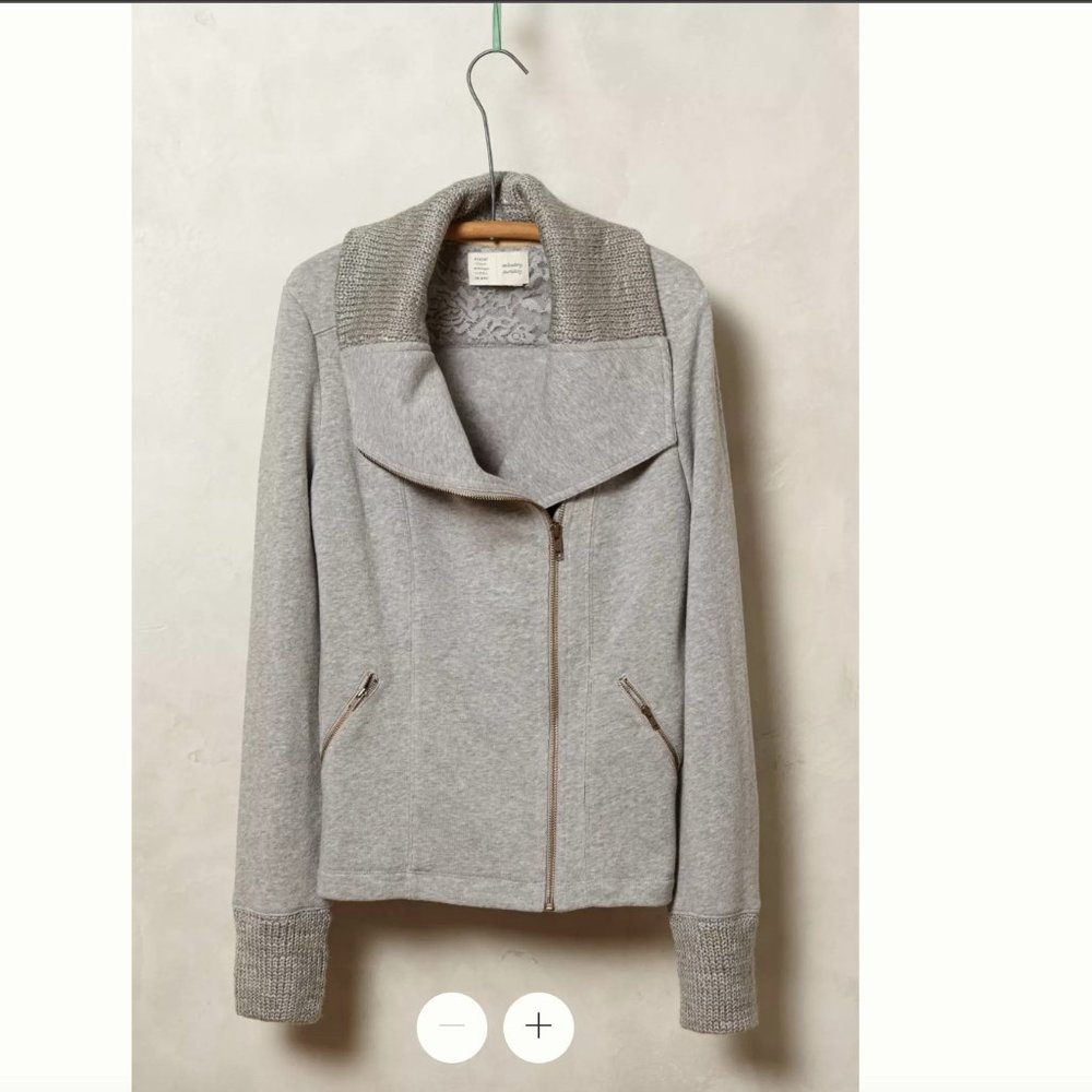 Anthropologie Saturday Sunday Helmi Moto jacket size XS full zip heather Gray